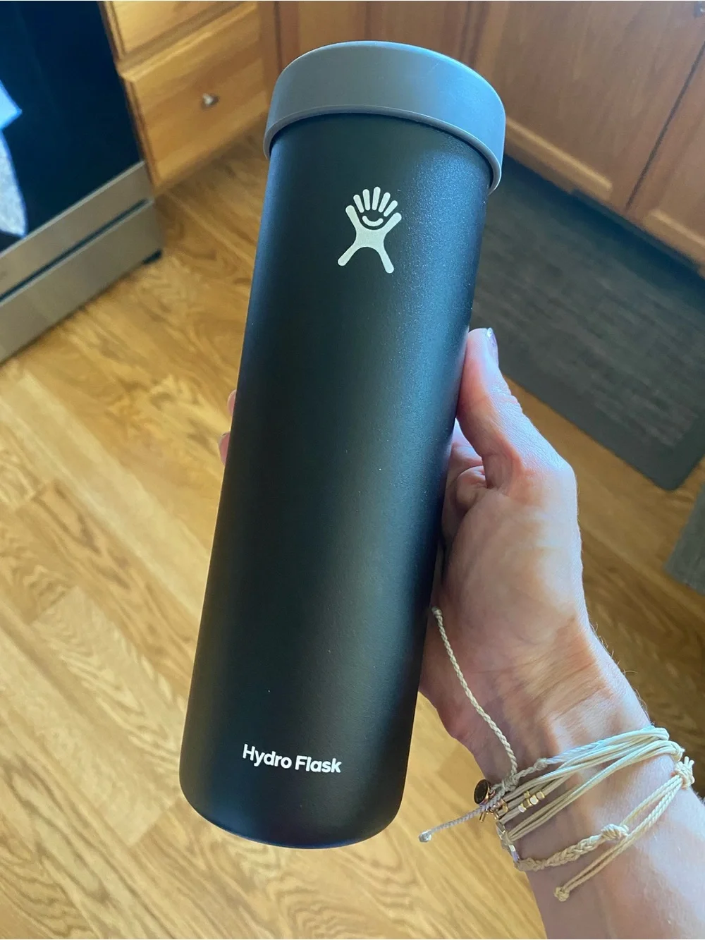 Hydro Flask Black Can Cooler with Gray Accent